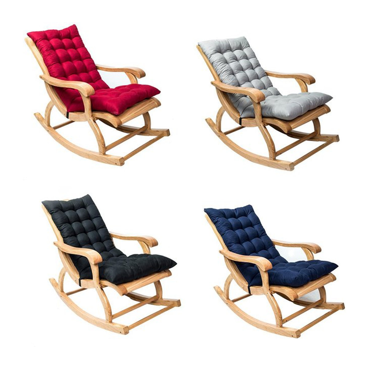 Dreidimensionales Sofa-Kissen aus Samt für Schaukelstühle und Liegen, Bunt, Uni - Bild 1