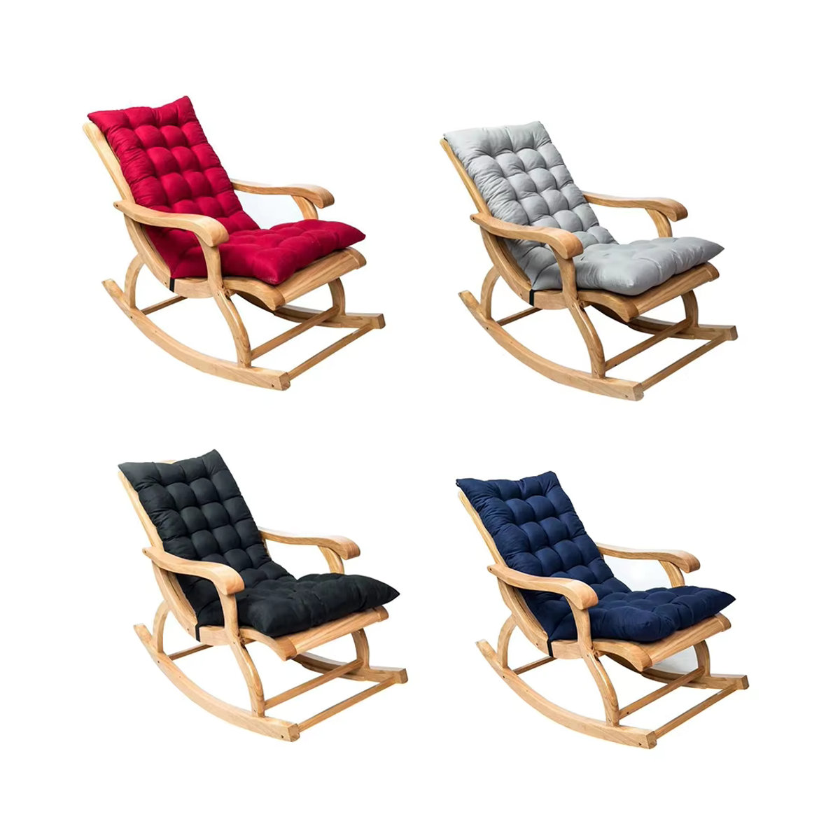 Dreidimensionales Sofa-Kissen aus Samt für Schaukelstühle und Liegen, Bunt, Uni - Bild 2