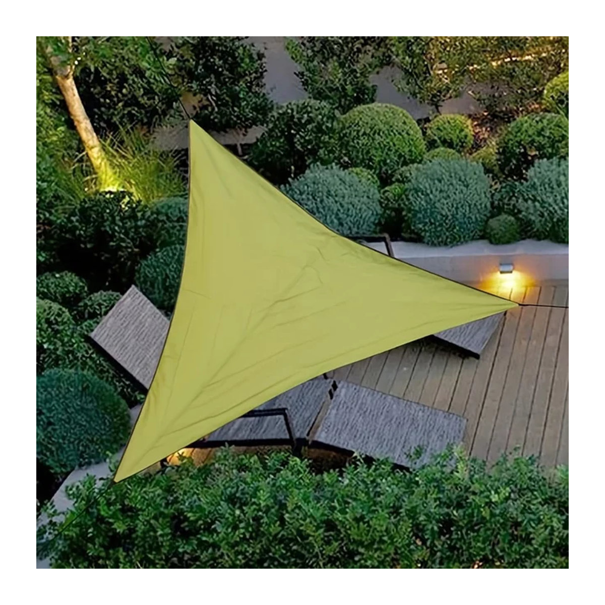 Dreieckiges Sonnensegel aus wasserdichtem Stoff für Outdoor-Aktivitäten im Hinterhof, B/T/H: 3 x 3 x 3 m - Bild 1