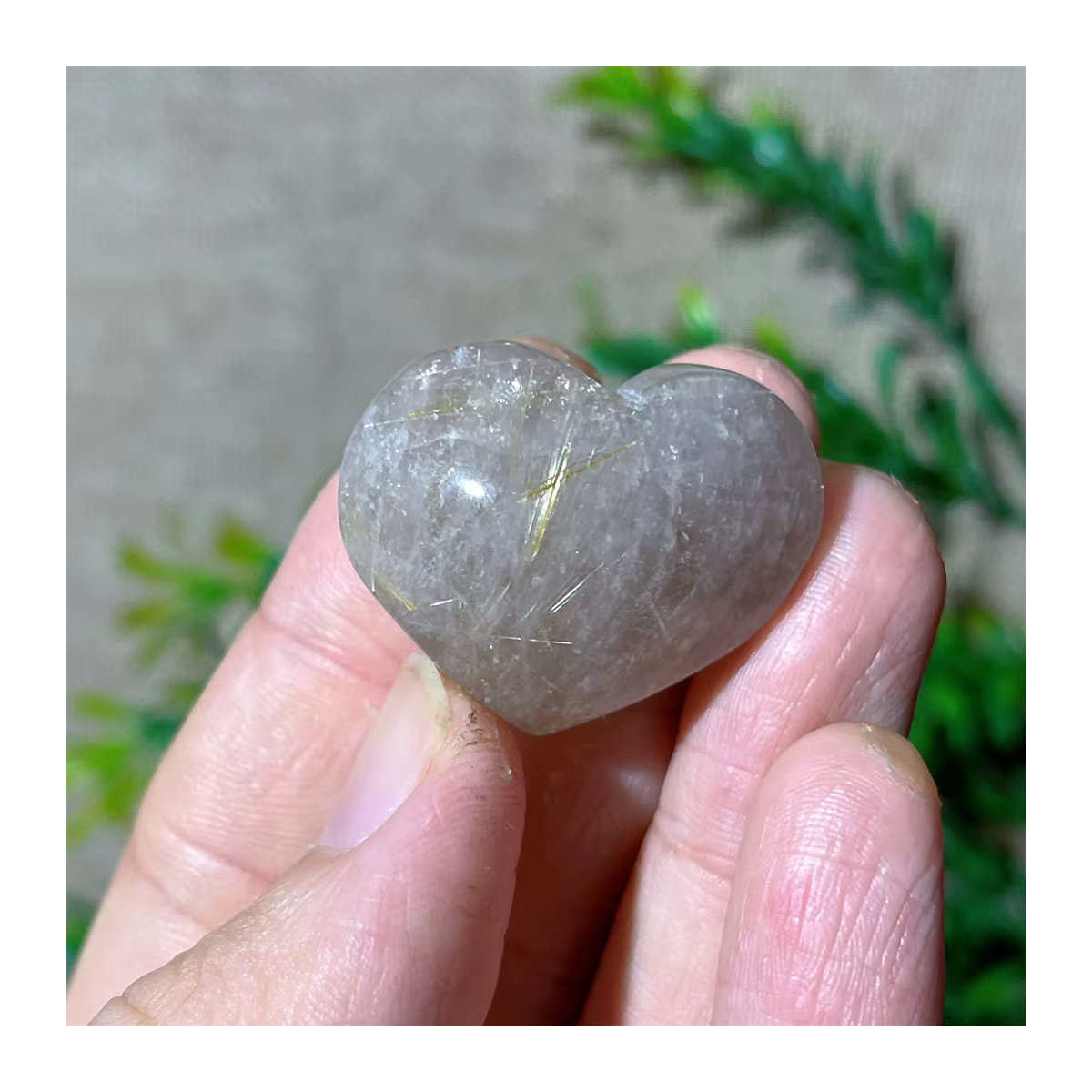 DriB Gold Rutil Quarz Mini Herz aus Naturkristall in Gold und Mehrfarbig - Bild 2