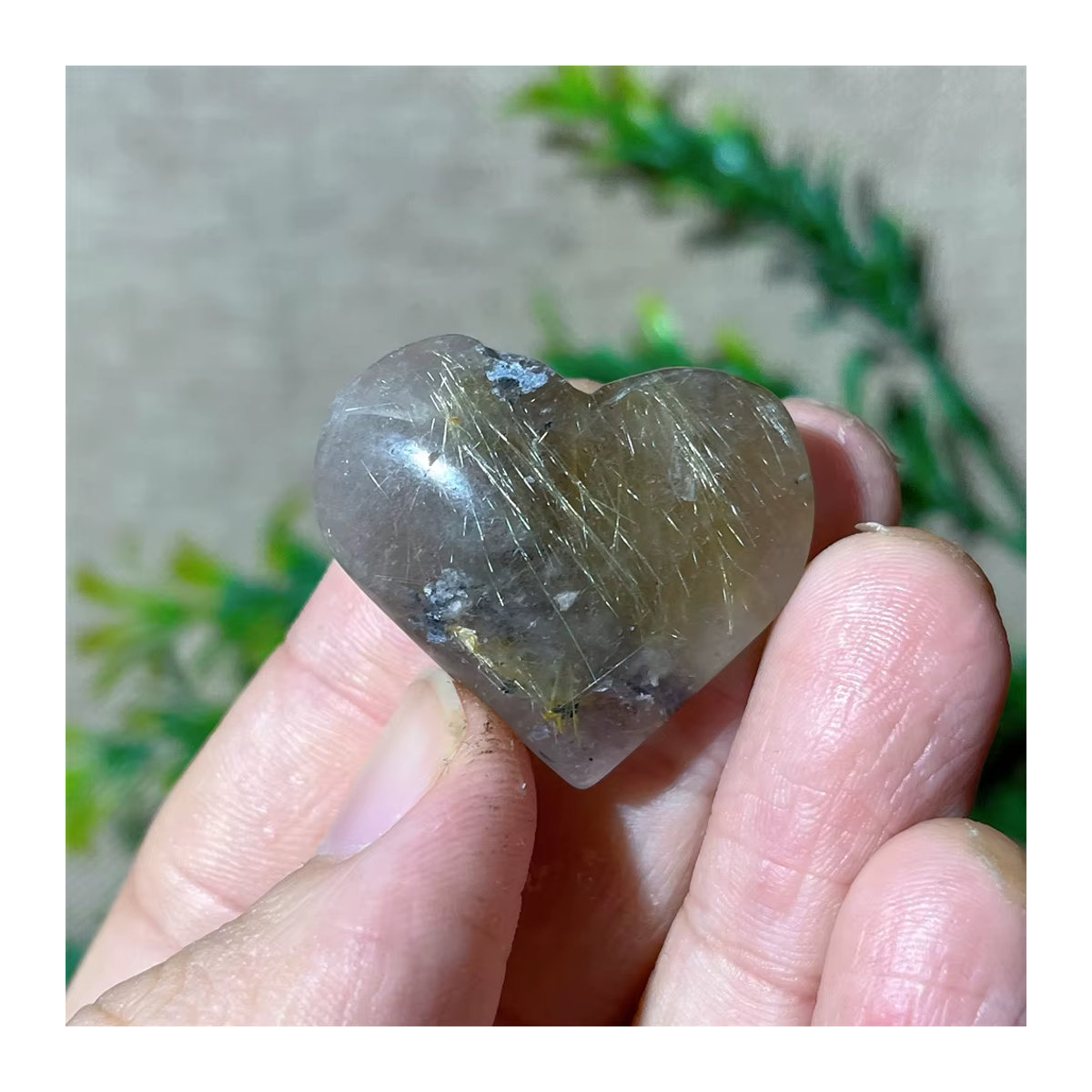 DriB Gold Rutil Quarz Mini Herz aus Naturkristall in Gold und Mehrfarbig - Bild 3