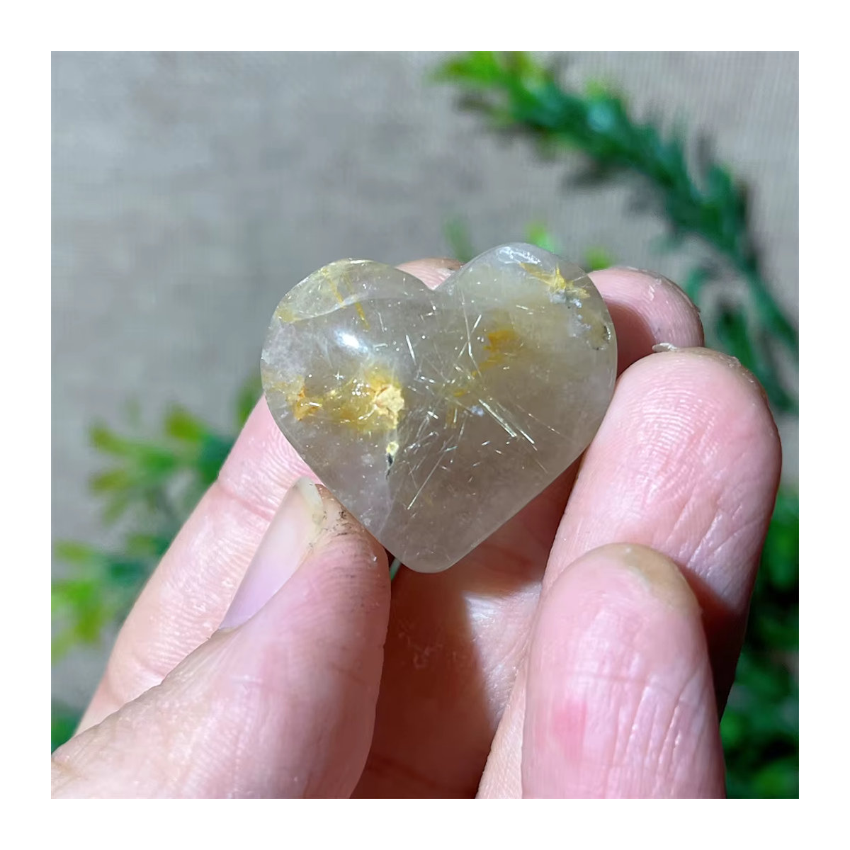 DriB Gold Rutil Quarz Mini Herz aus Naturkristall in Gold und Mehrfarbig - Bild 4
