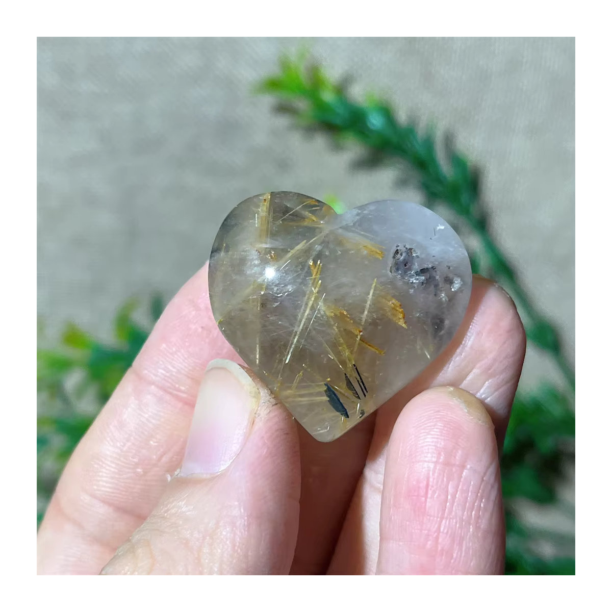 DriB Gold Rutil Quarz Mini Herz aus Naturkristall in Gold und Mehrfarbig - Bild 5