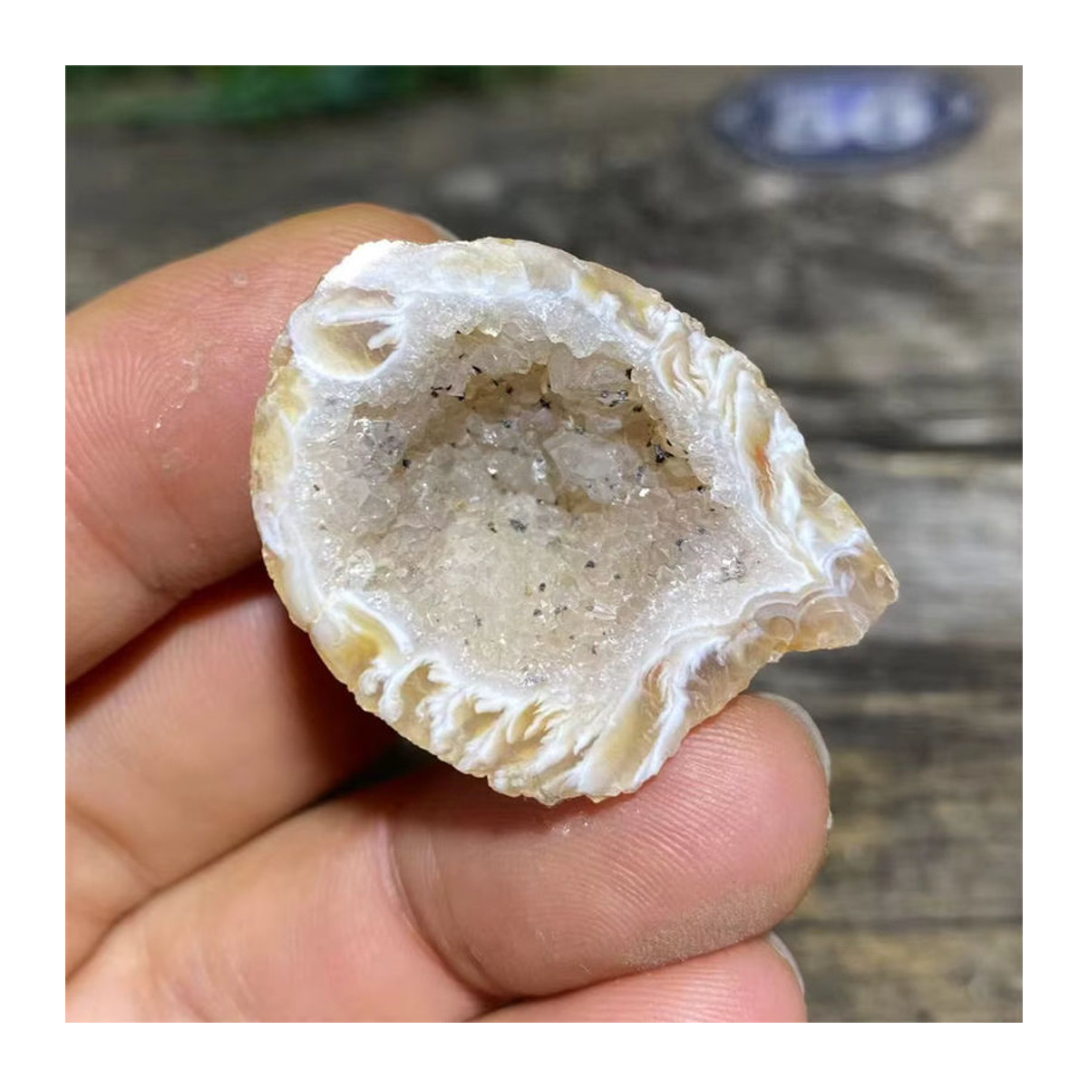 DriB Natürlicher Geode-Druzy-Kristall-Achat in Mehrfarbig als Dekorationsobjekt und Mineral für Reiki und Heilung - Bild 3
