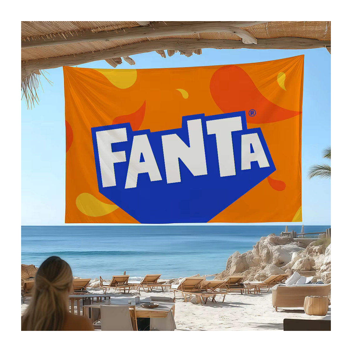 Drink Fashion F-Fanta Flagge mehrfarbig aus Textil für Wohnzimmer, Bar und Garten - Bild 6