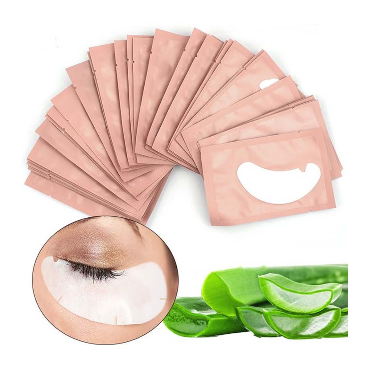 DS DASSEN Hydrogel-Wimpernaufkleber für Wimpernverlängerungen, 100 Paar, sanft und reizfrei - Bild 1