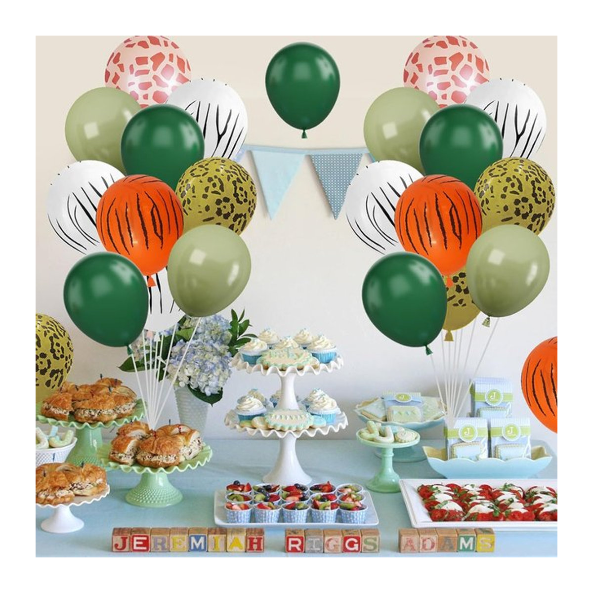 Dschungel Safari Luftballons Set mit Tierprints für Kinder Geburtstagsdekoration und Baby Shower in Mehrfarbig - Bild 1