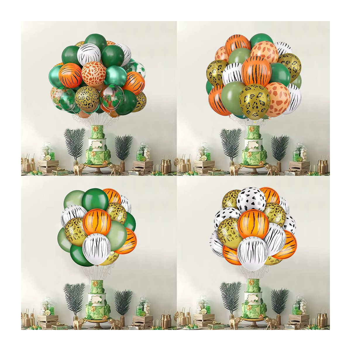 Dschungel Safari Luftballons Set mit Tierprints für Kinder Geburtstagsdekoration und Baby Shower in Mehrfarbig - Bild 2