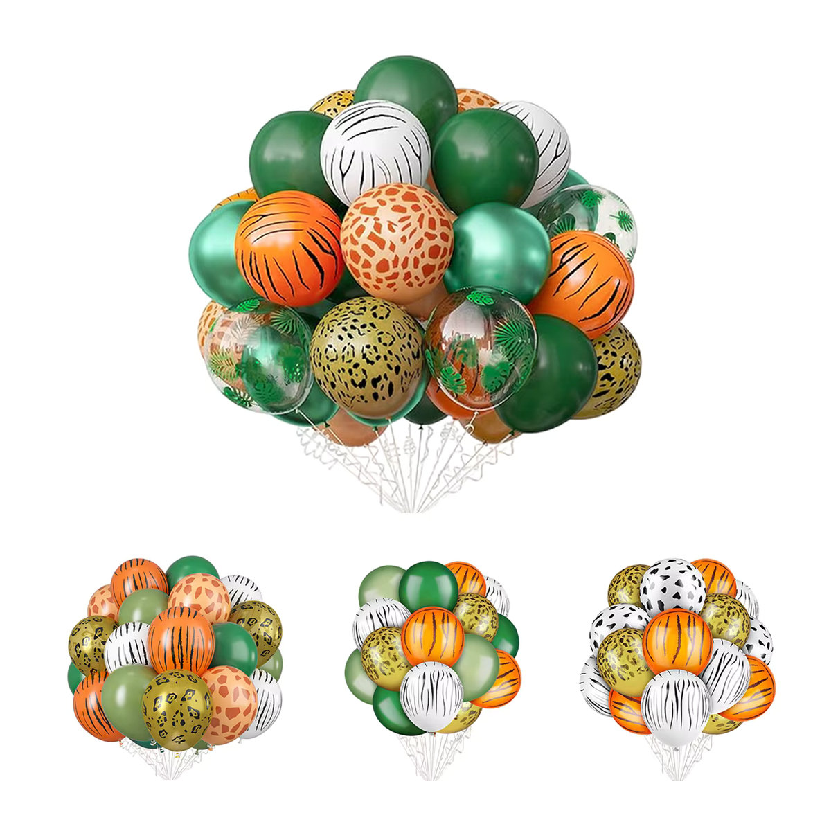Dschungel Safari Luftballons Set mit Tierprints für Kinder Geburtstagsdekoration und Baby Shower in Mehrfarbig - Bild 4
