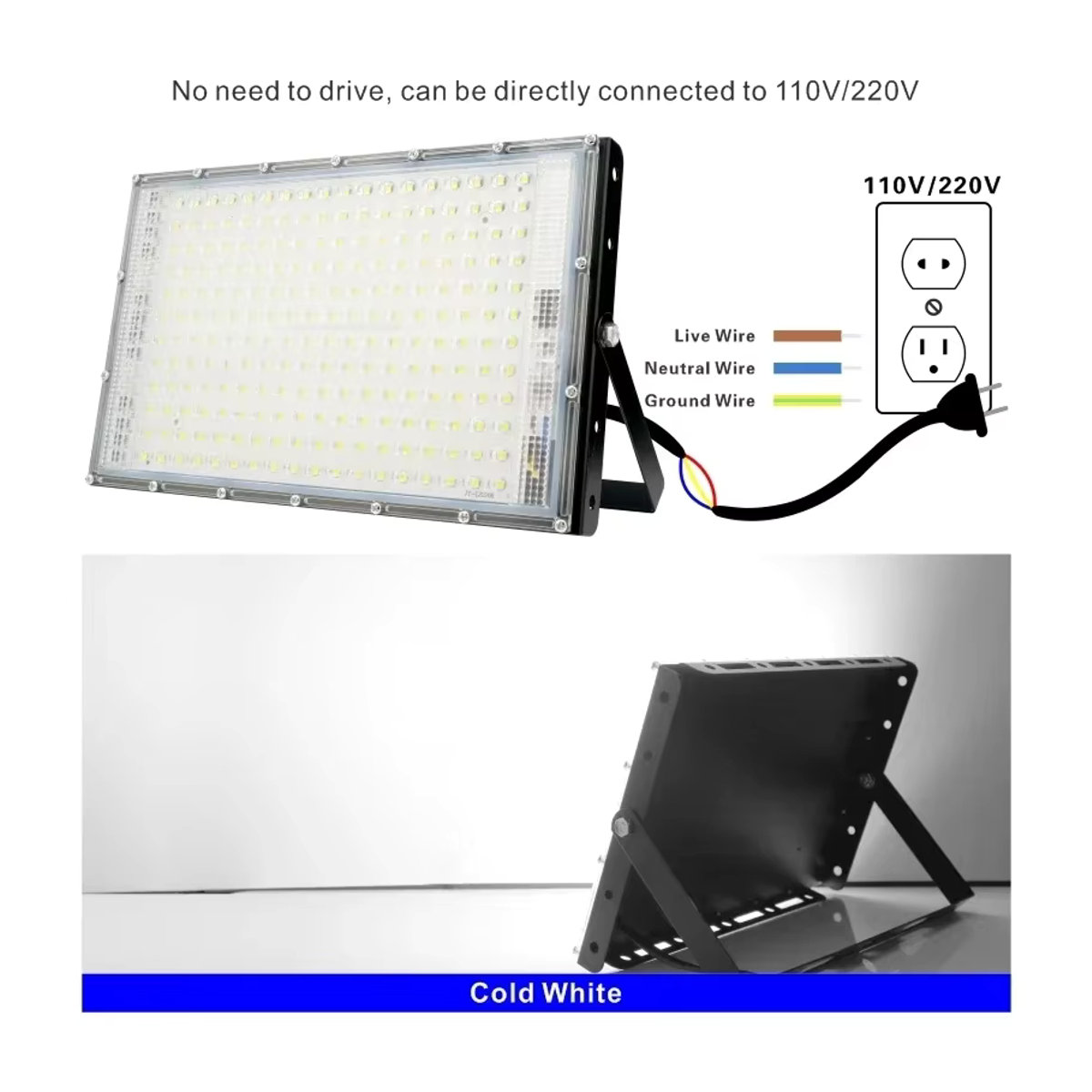 DSELCHUN LED Außenstrahler IP65 Wasserdicht Schwarz 200W - Bild 3