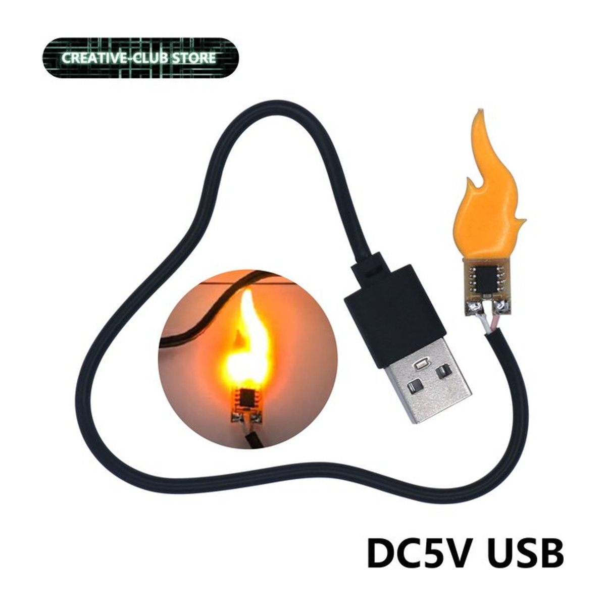 DT&ZM Retro LED Edison Glühbirne mit Flammen-Effekt in Warmweiß Gelb via USB-Schnittstelle DC 5V - Bild 1