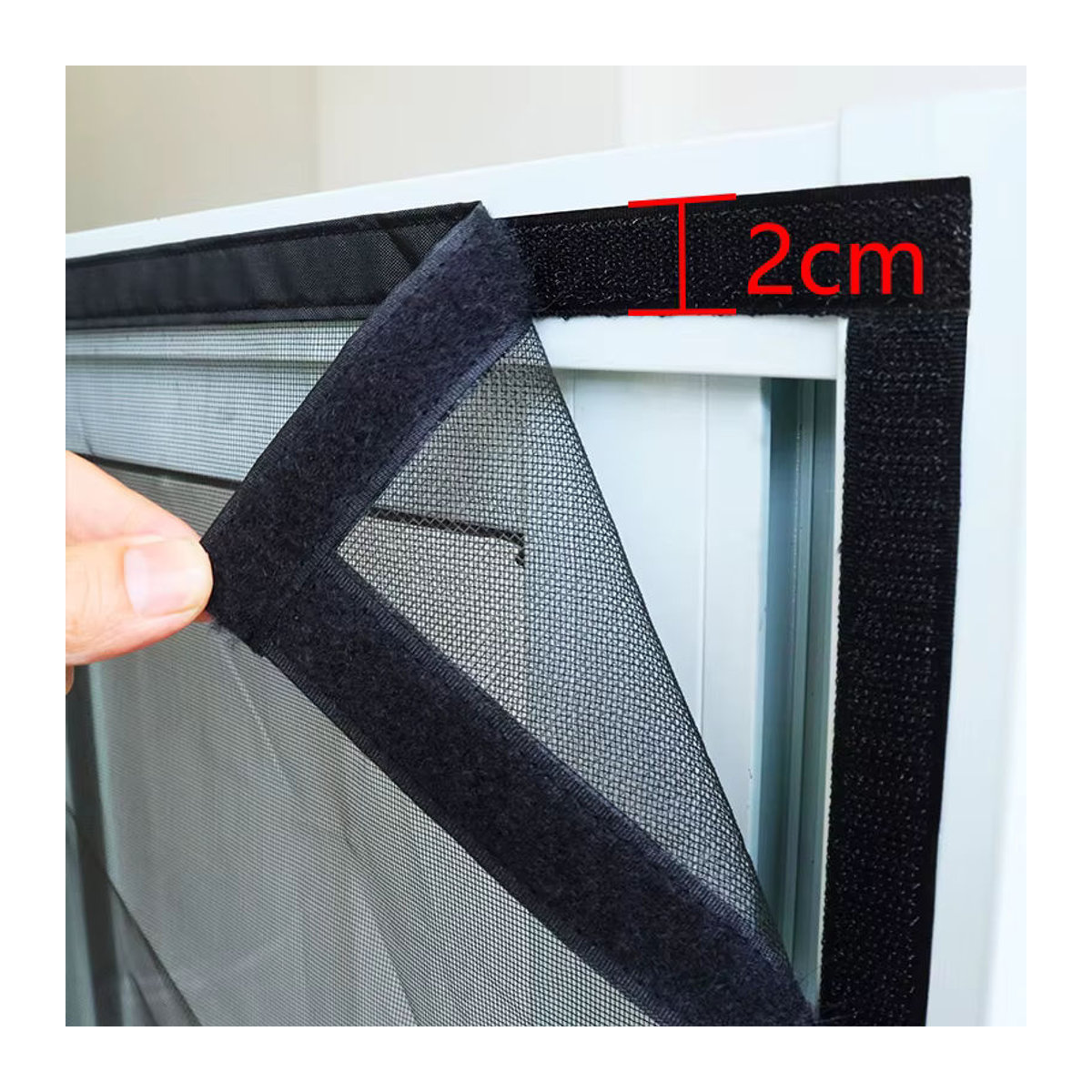 DTGJ Moskitonetz mit Reißverschluss als Fenstergitter aus schwarzem Fiberglas-Tüll zur Mückenabwehr - Bild 3