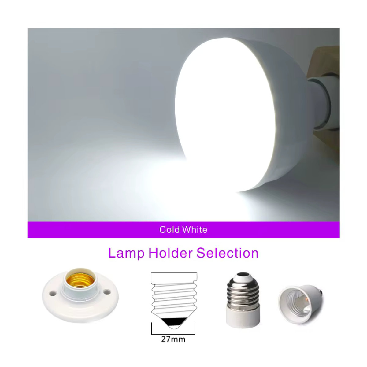 Duncelri E27 LED-Lampe Kaltweiß mit verschiedenen Leistungsstufen ohne Flimmern - Bild 2