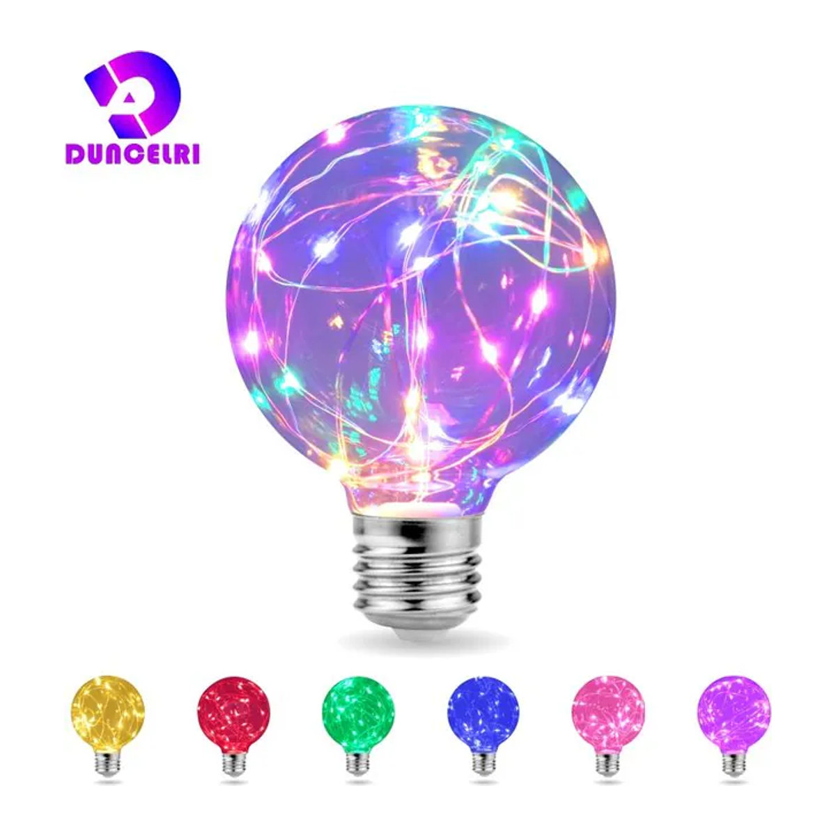 Duncelri LED Edison Retro Glühbirne G95 aus Glas mit E27 Fassung in Bunt - Bild 1