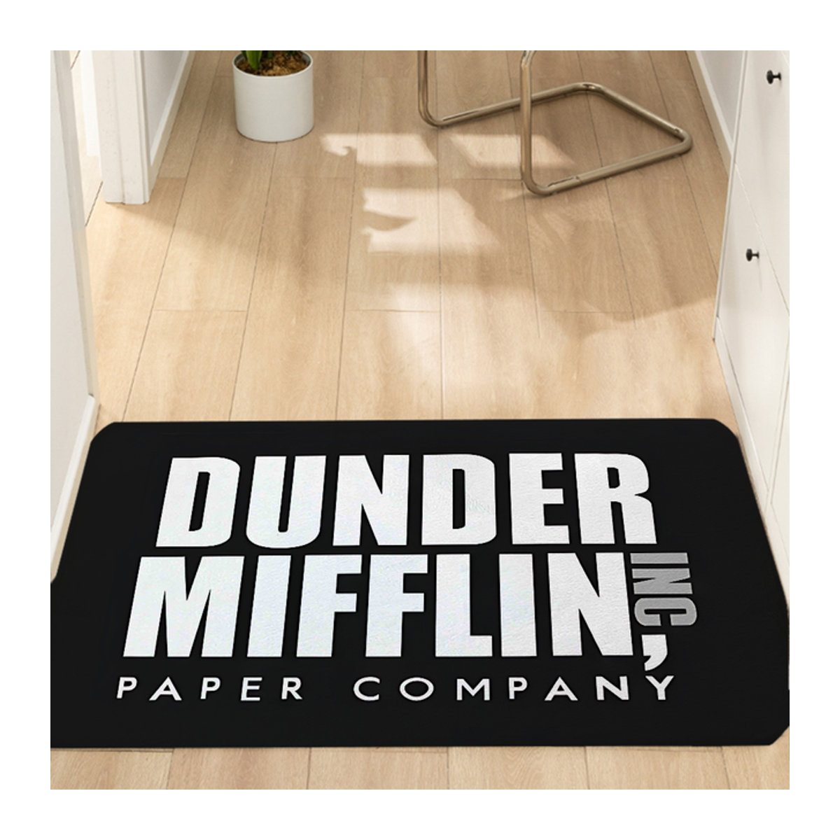 Dunder Mifflin Paper Company Teppich Schwarz mit Print für Wohnzimmer, Schlafzimmer oder Eingangsbereich - Bild 1