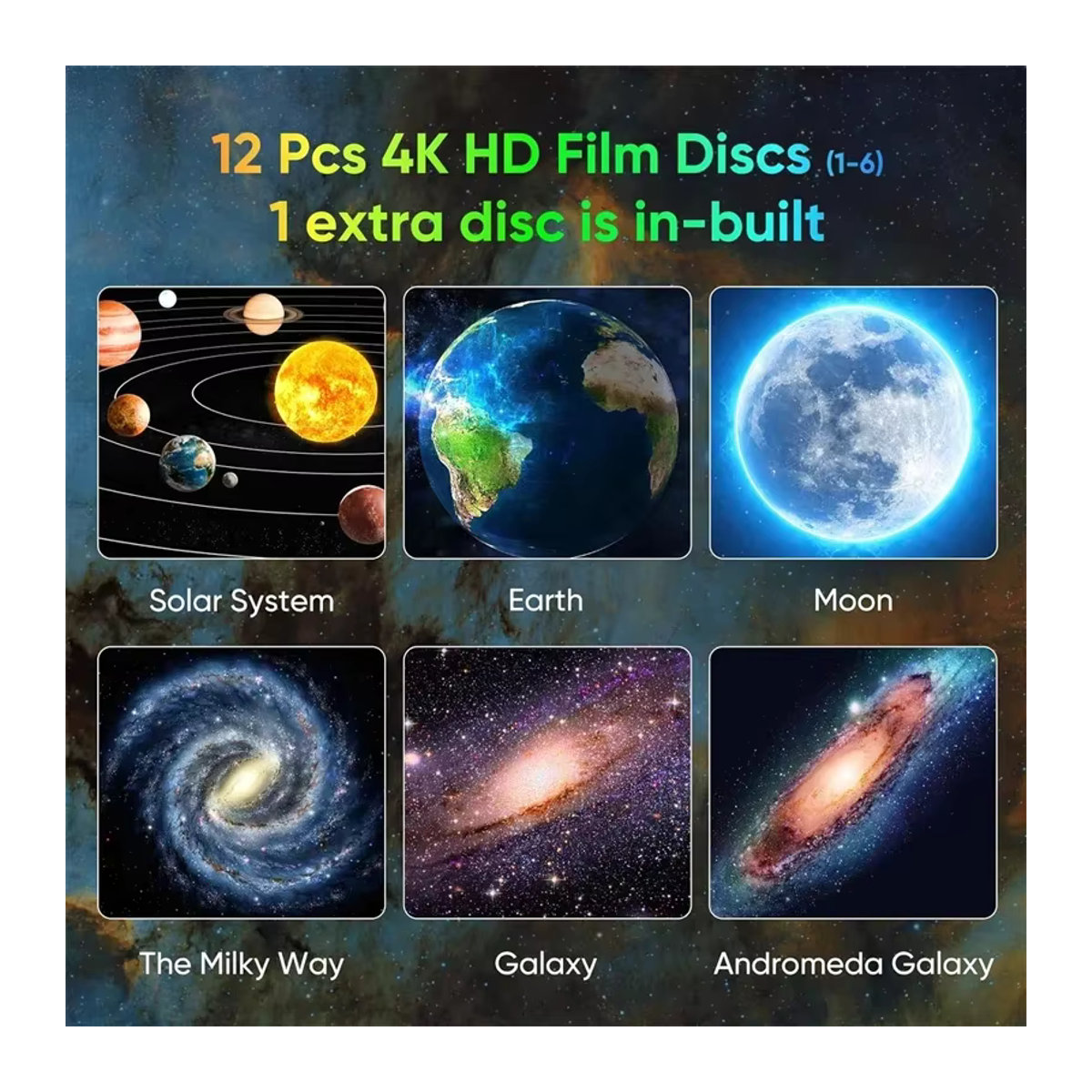 DUNDUN 13-in-1 Galaxy-Projektor LED Sternprojektor und Milchstraße Nachtlicht in Weiß - Bild 3
