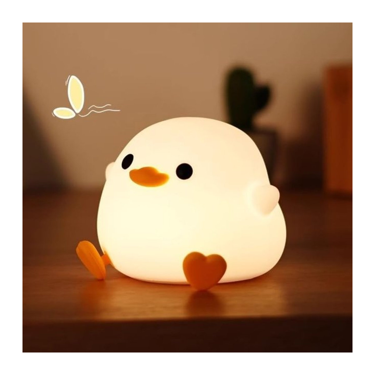Duoduo Enten-Nachtlicht in Weiß mit Touch-Steuerung und Akku als Nachttischlampe für Schlafzimmer und Wohnzimmer - Bild 1