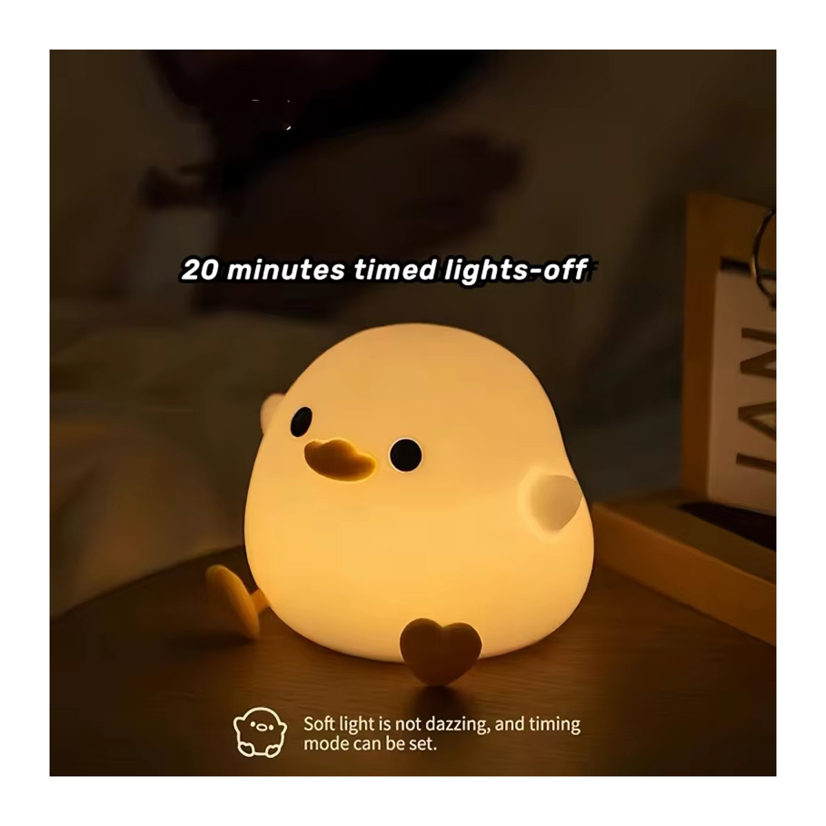Duoduo Enten-Nachtlicht in Weiß mit Touch-Steuerung und Akku als Nachttischlampe für Schlafzimmer und Wohnzimmer - Bild 3