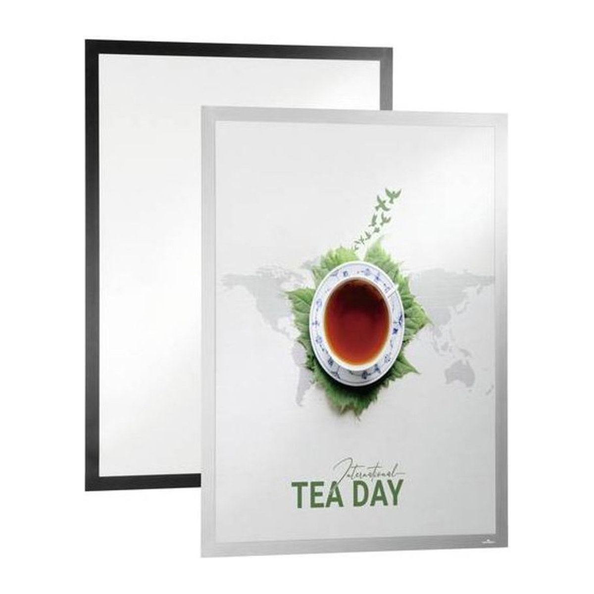 Durable DURAFRAME Poster Inforahmen mit Magnetverschluss und aufklappbarer Front, silber, B 54,5 cm x H 74,5 cm x T 2,8 cm - Bild 1