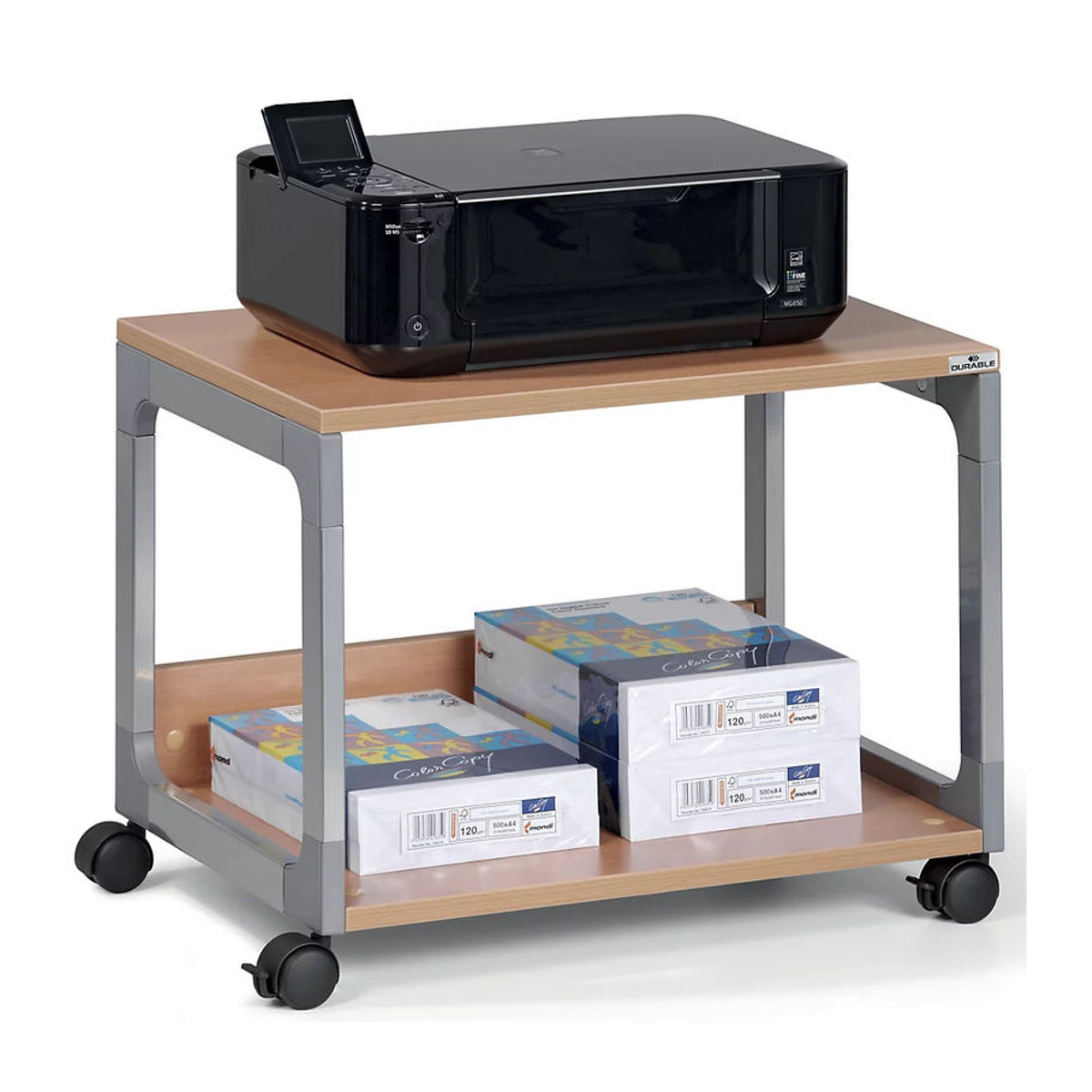 Durable Multifunktionswagen System Trolley in Silber und Buche, B: 60 cm, H: 47,7 cm, T: 43,2 cm - Bild 3