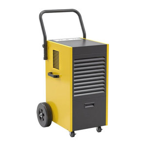 DURHAND Luftentfeuchter Bautrockner mit 70L/Tag Entfeuchtungsleistung, 5,5L Wassertank, 24-Stunden-Timer und 4 Rädern für Keller, Baustelle und Garage, Farbe: Stahl
