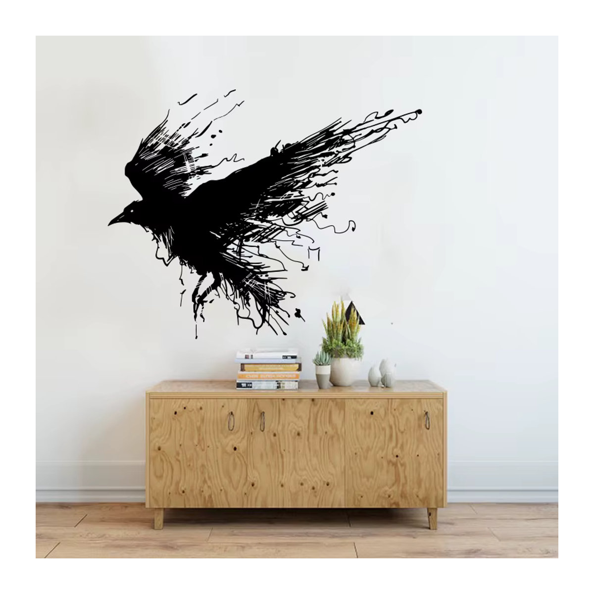 Duruibom Wandtattoo Gotischer Rabe in Schwarz und Braun für Wohnzimmer und Spielzimmer - Bild 2
