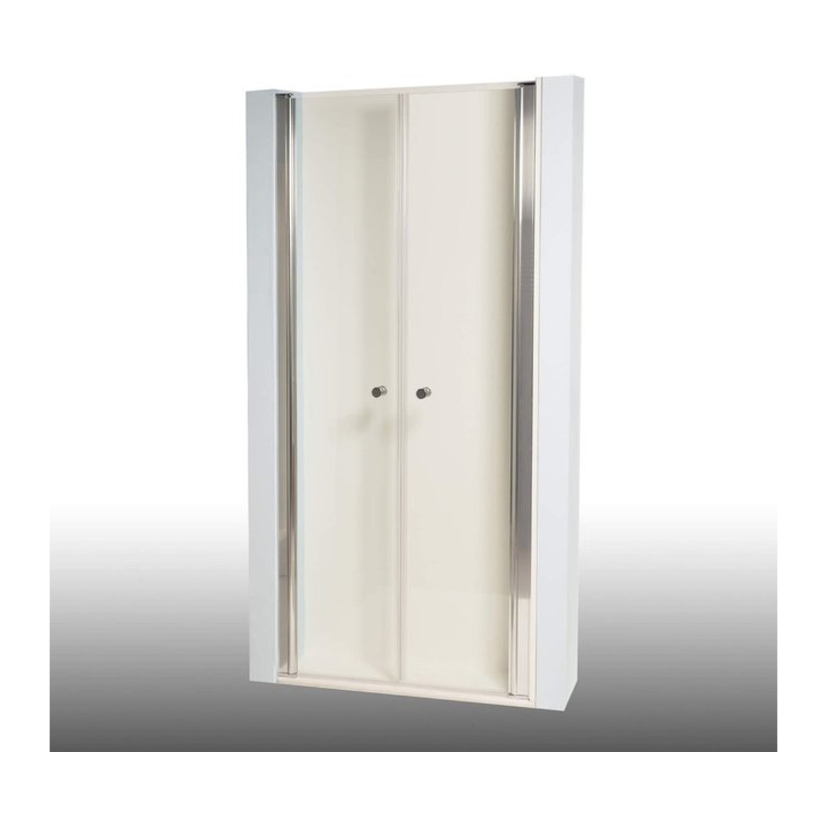 Duschkabine Dusbad Vital 2 Duschabtrennung mit zweiteiliger Pendeltür in Nische, Glas, Weiß/Chrom, B: 80 cm, H: 200 cm - Bild 1