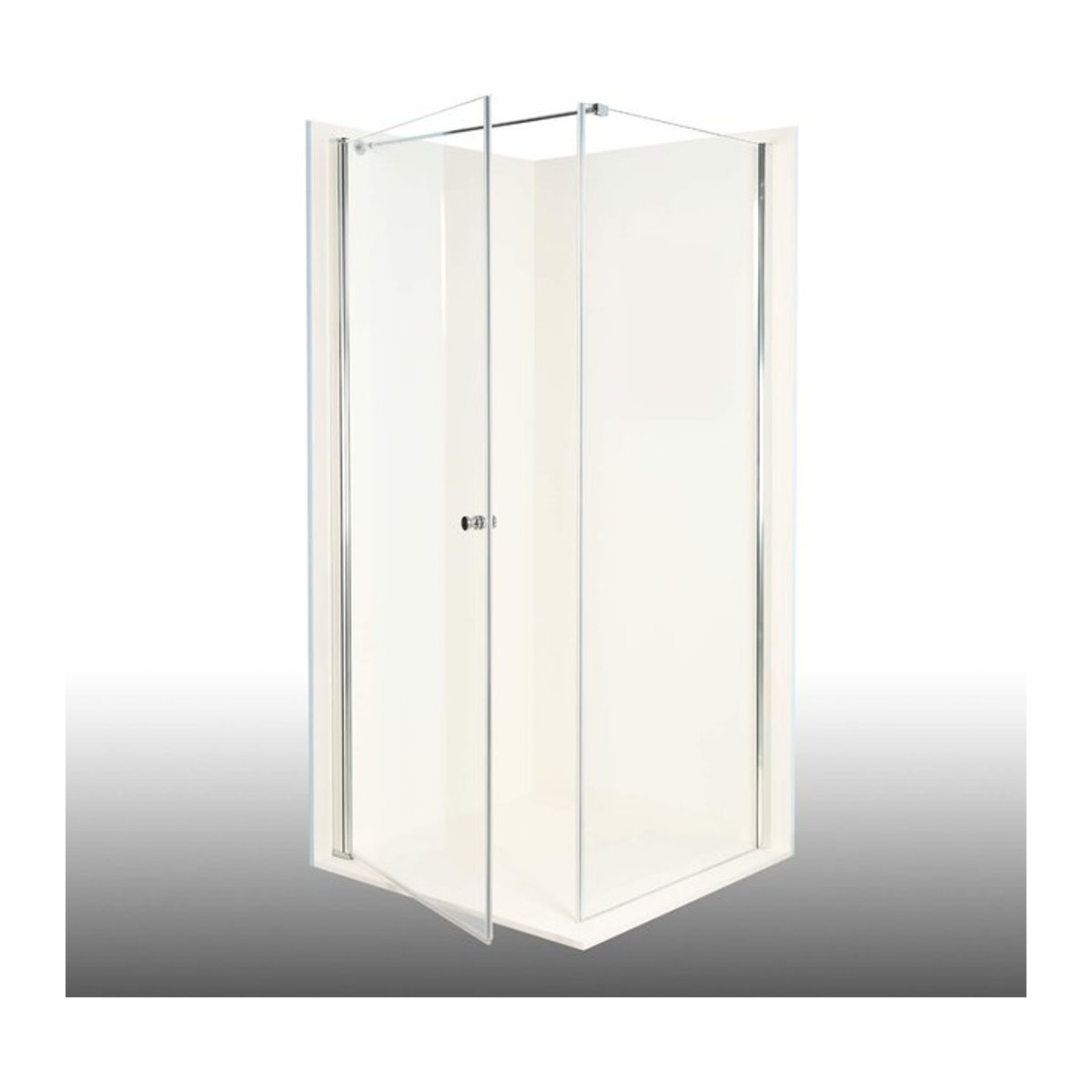 Duschkabine Dusbad Vital 2 Kombination aus Drehtür links und Duschwand rechts, Chrom und Glas, B/T/H: 160 x 800 x 200 cm - Bild 1