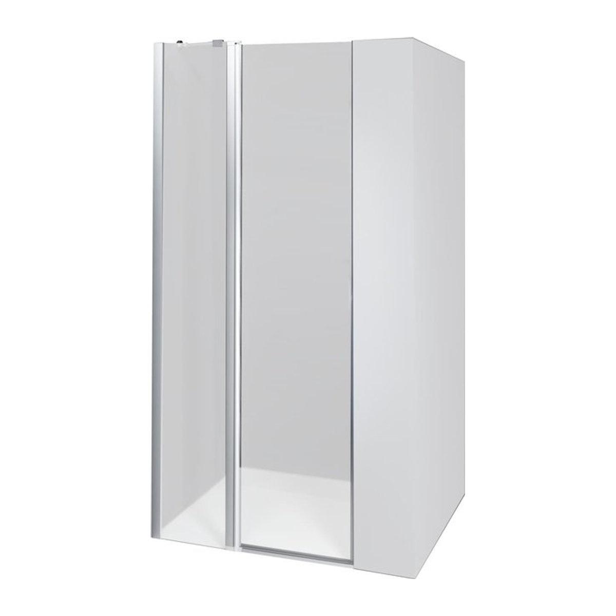 Duschkabine Dusbad Vital 5 Pendeltür an FT+Seitenwand mit Glas, Chrom, Breite: 100 cm, Höhe: 200 cm, Tiefe: 202,5 cm, Anschlag: Rechts - Bild 1