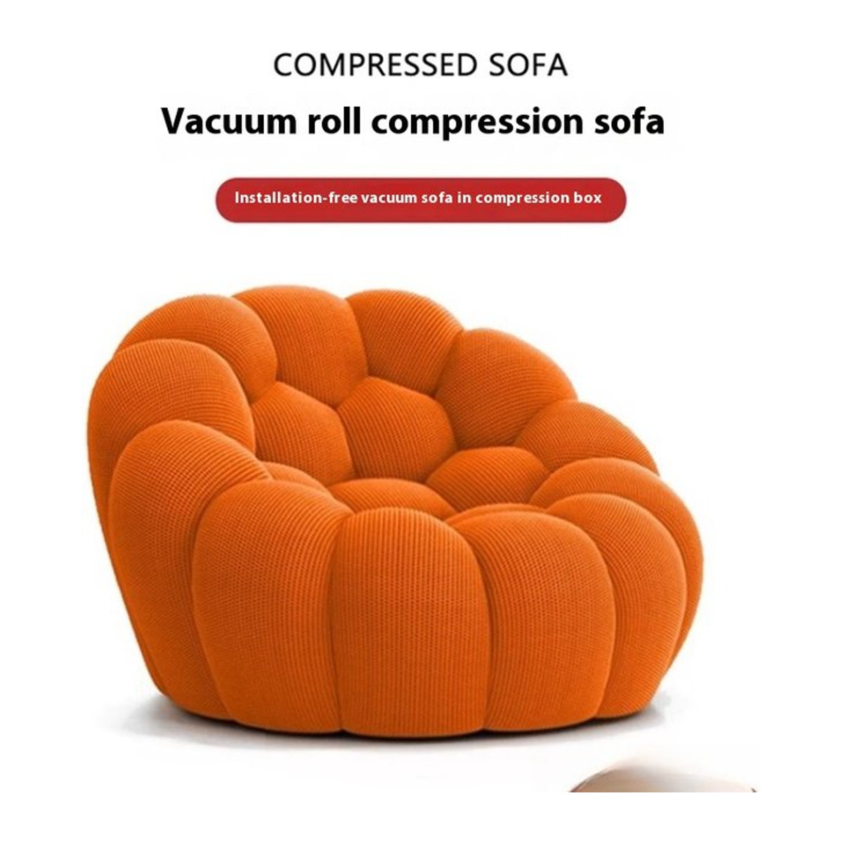 DUTRIEUX 2-Sitzer Bubble-Sofa in Orange aus Stoff mit minimalistischem Design - Bild 1