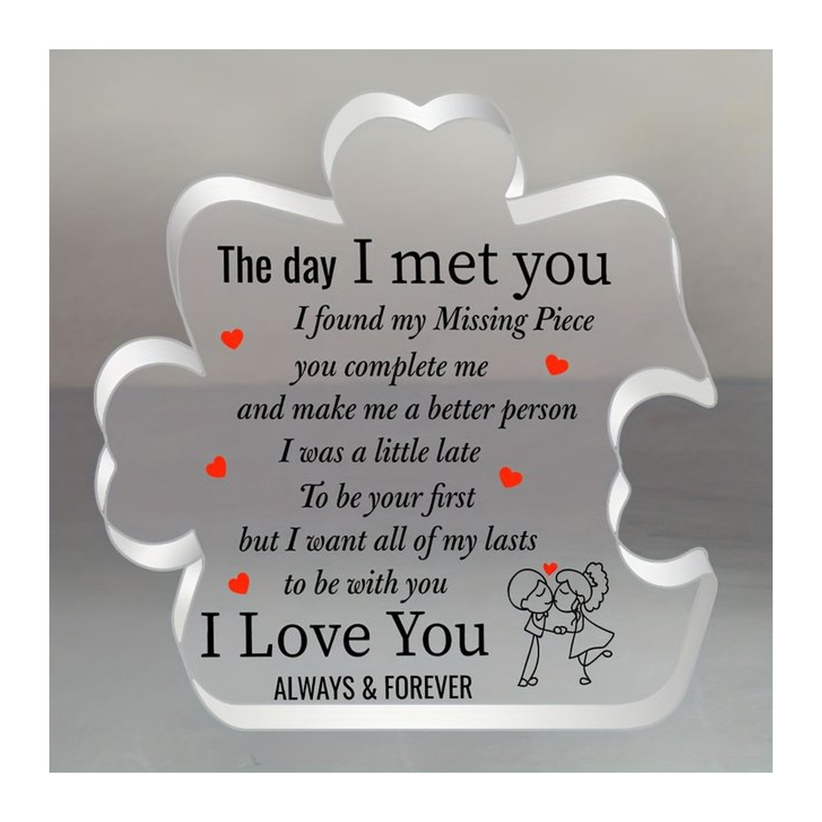 DUTRIEUX 2D Acryl-Puzzle-Logo I Love You Desktop-Dekoration Transparent - Bild 1