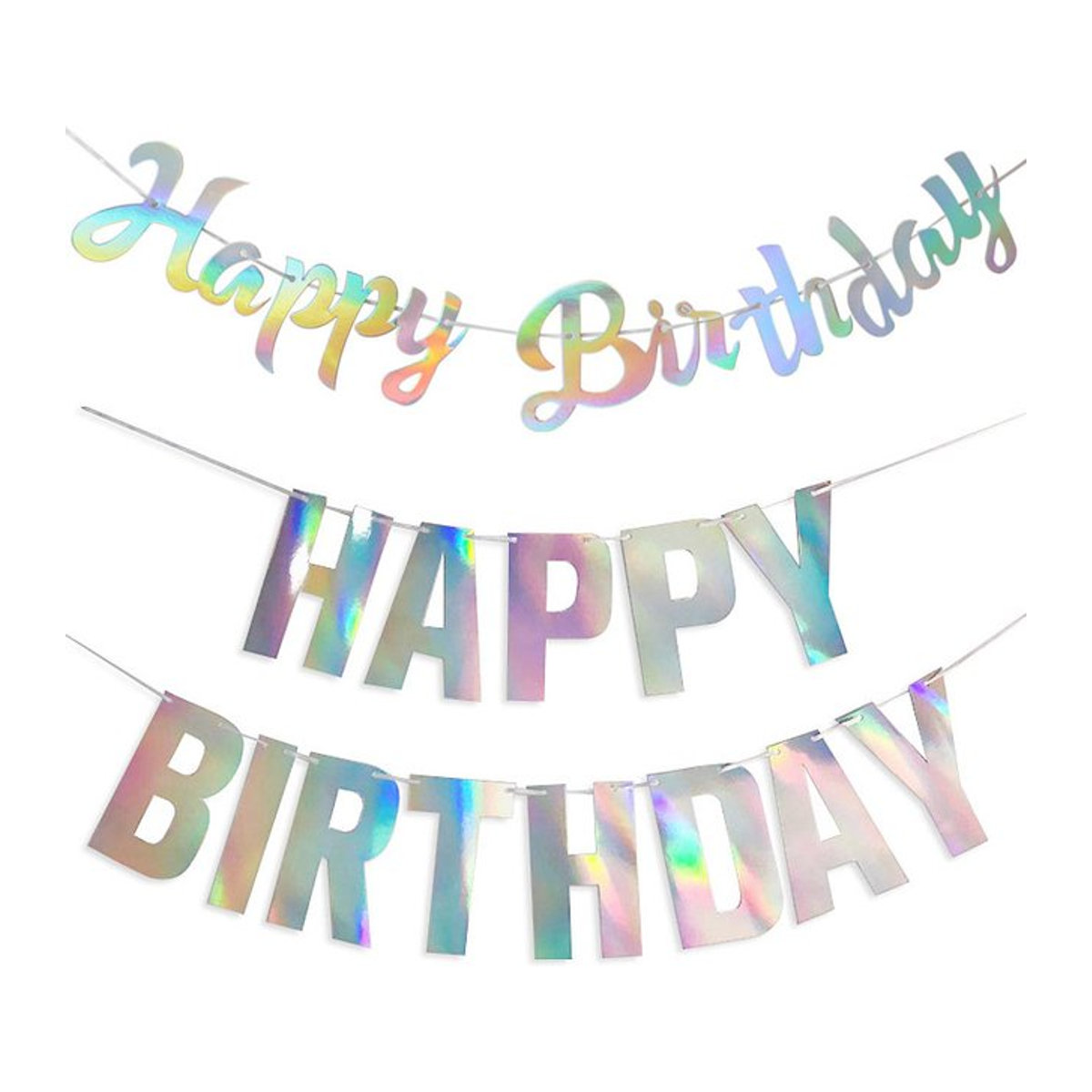 DUTRIEUX Alles Gute zum Geburtstag Banner in Silber als hängende Papier-Girlande für Kindergeburtstage und Partys - Bild 1