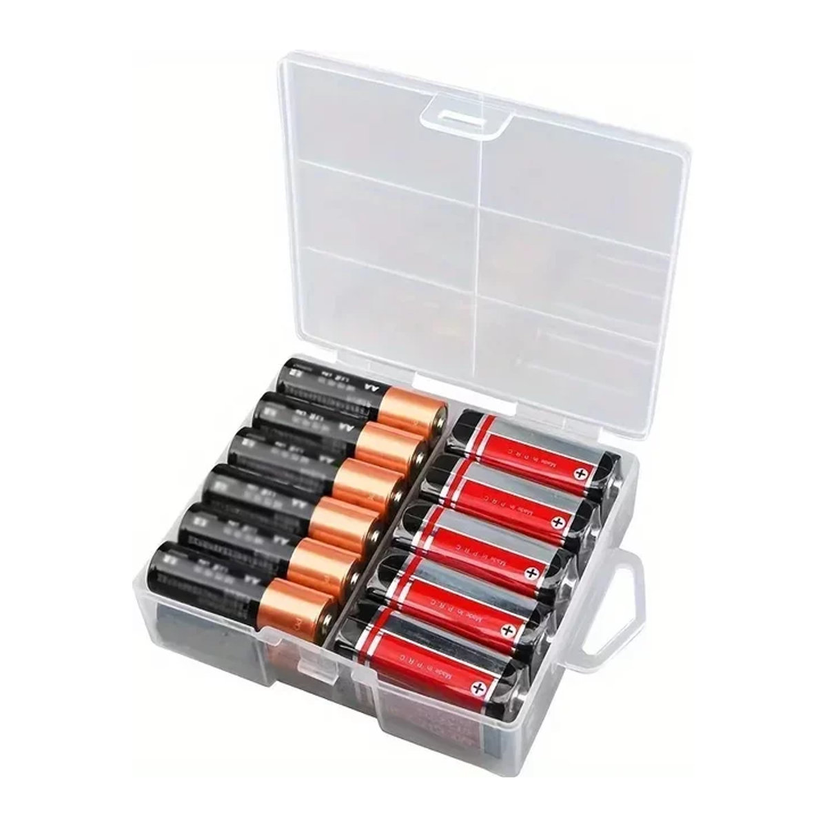 DUTRIEUX Batterie-Aufbewahrungsbox für 24 AA oder 24 AAA Batterien, transparent und minimalistisch - Bild 1