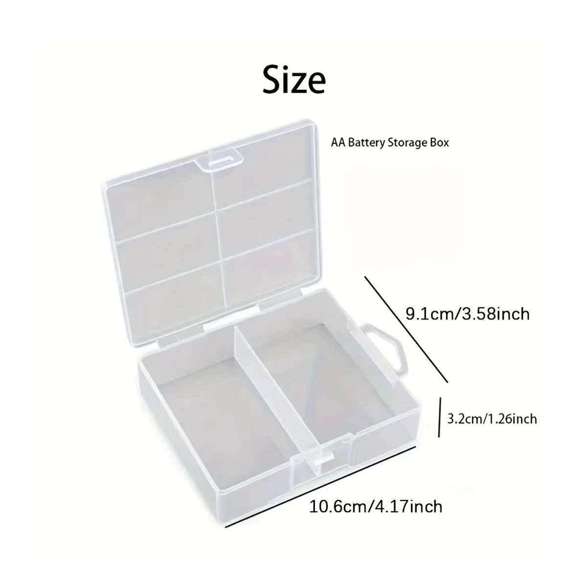 DUTRIEUX Batterie-Aufbewahrungsbox für 24 AA oder 24 AAA Batterien, transparent und minimalistisch - Bild 2
