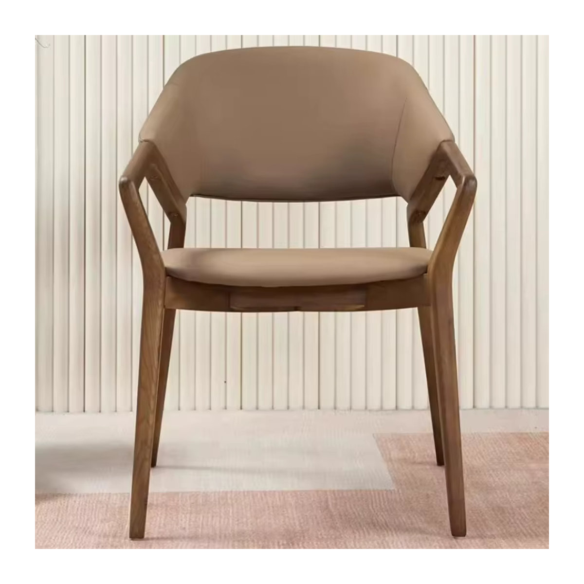 DUTRIEUX Designer Stuhl aus Massivholz in Beige im modernen minimalistischen Stil - Bild 4
