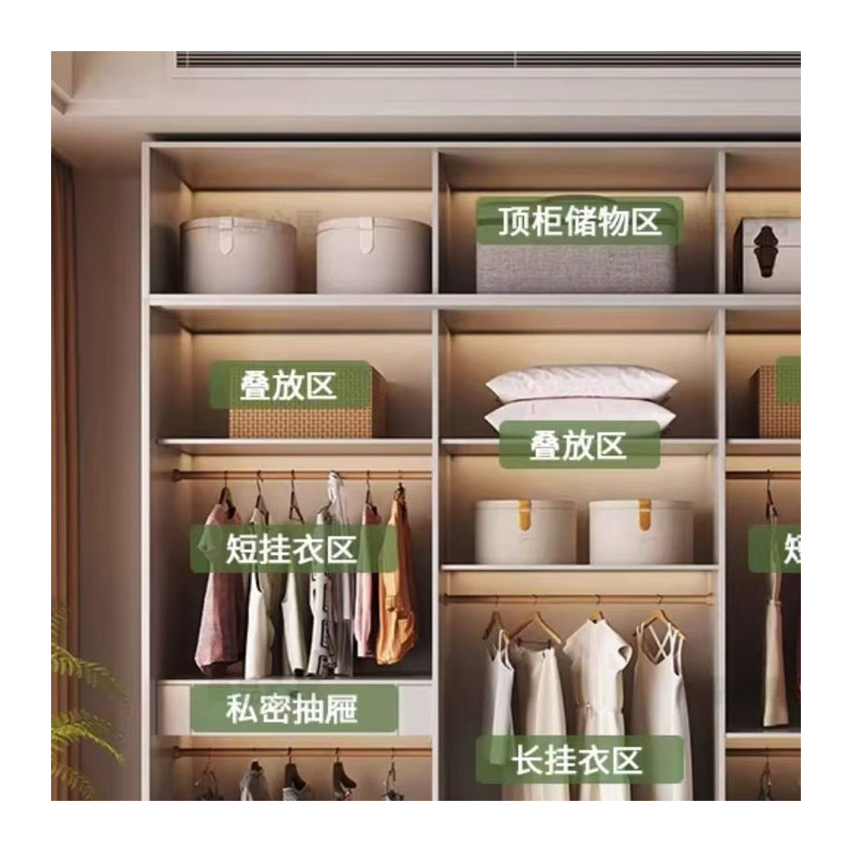 DUTRIEUX Eck-Kleiderschrank mit Schubladen und offenem Design in Weiß, Modernes Platzspar-Möbelstück - Bild 4