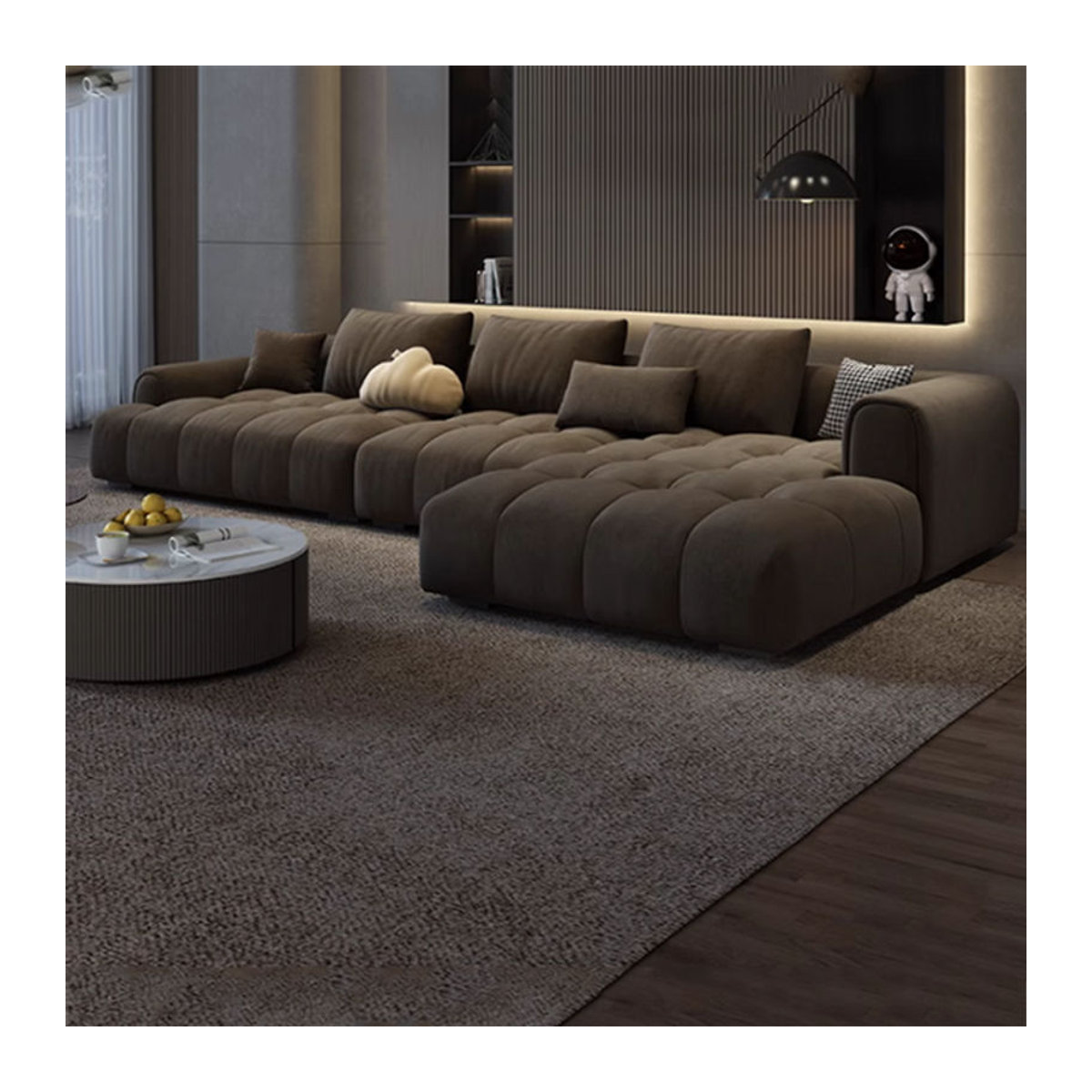 DUTRIEUX Ecksofa in Grau, modernes und minimalistisches L-förmiges Design für dein Wohnzimmer - Bild 1