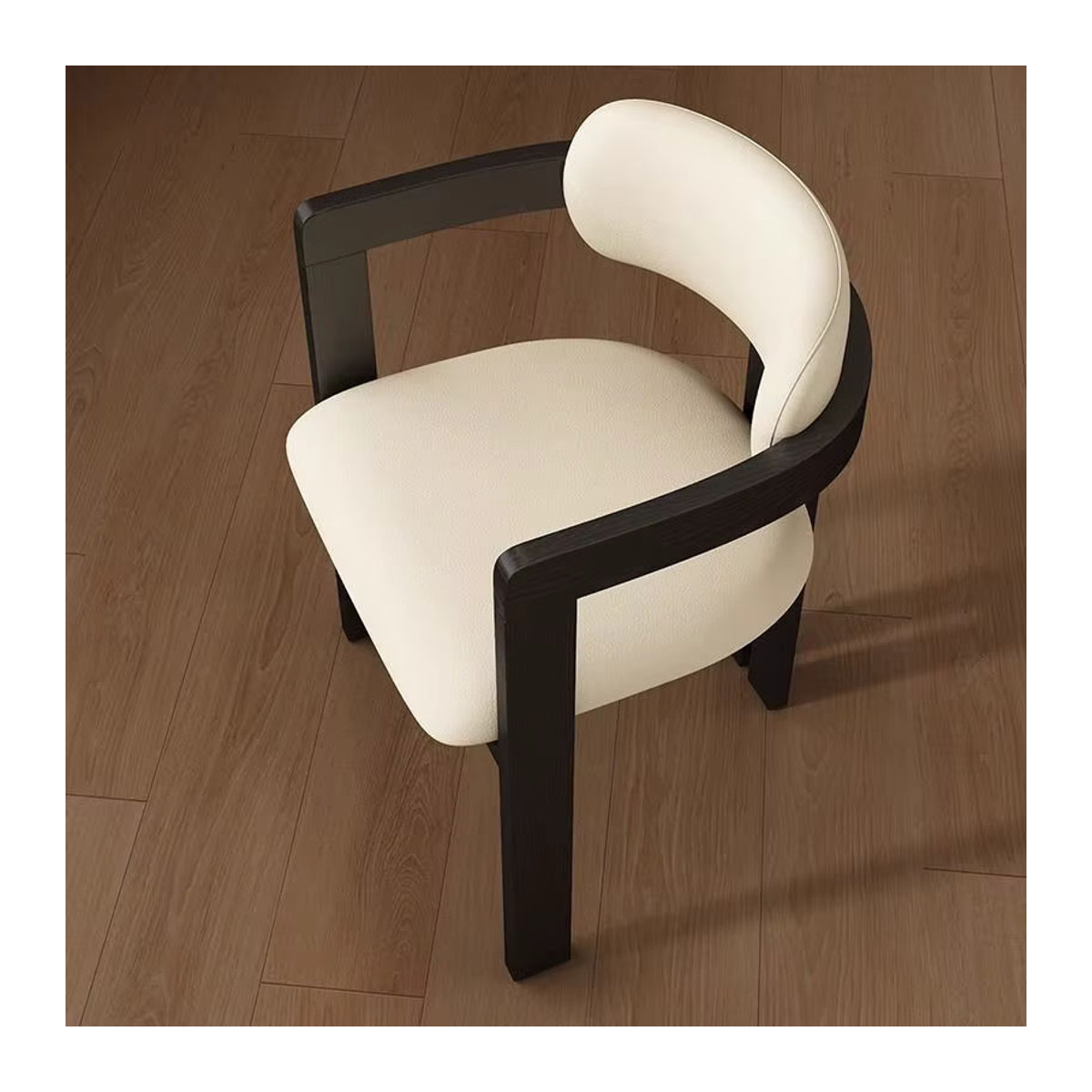 DUTRIEUX Esszimmerstuhl aus Massivholz und Stoff in Schwarz/Weiß im skandinavischen Retro-Design - Bild 2