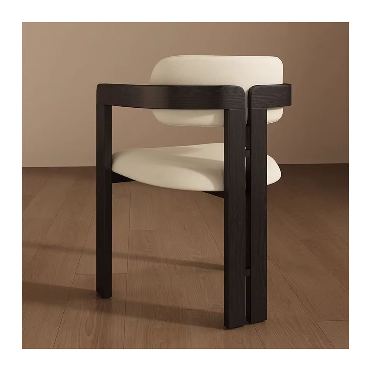 DUTRIEUX Esszimmerstuhl aus Massivholz und Stoff in Schwarz/Weiß im skandinavischen Retro-Design - Bild 3
