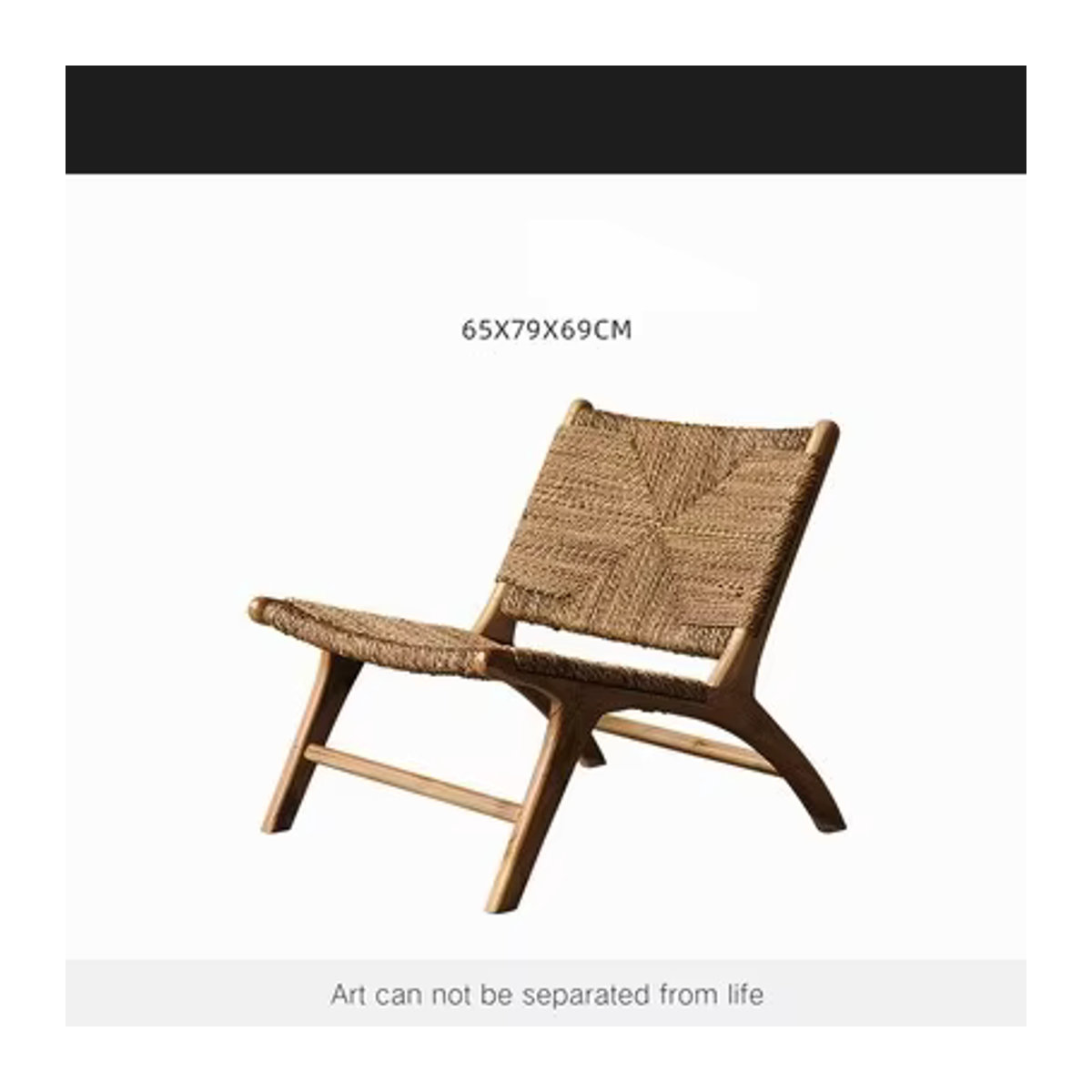 DUTRIEUX Gartenliege aus Massivholz und Rattan im Bohemian Stil, Naturbraun - Bild 6
