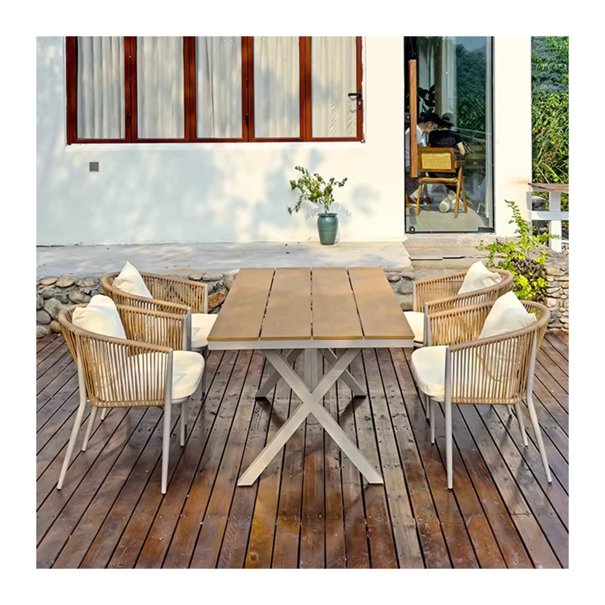 DUTRIEUX Gartenmöbel-Set aus Holz in Natur Braun für den Außenbereich - Bild 4