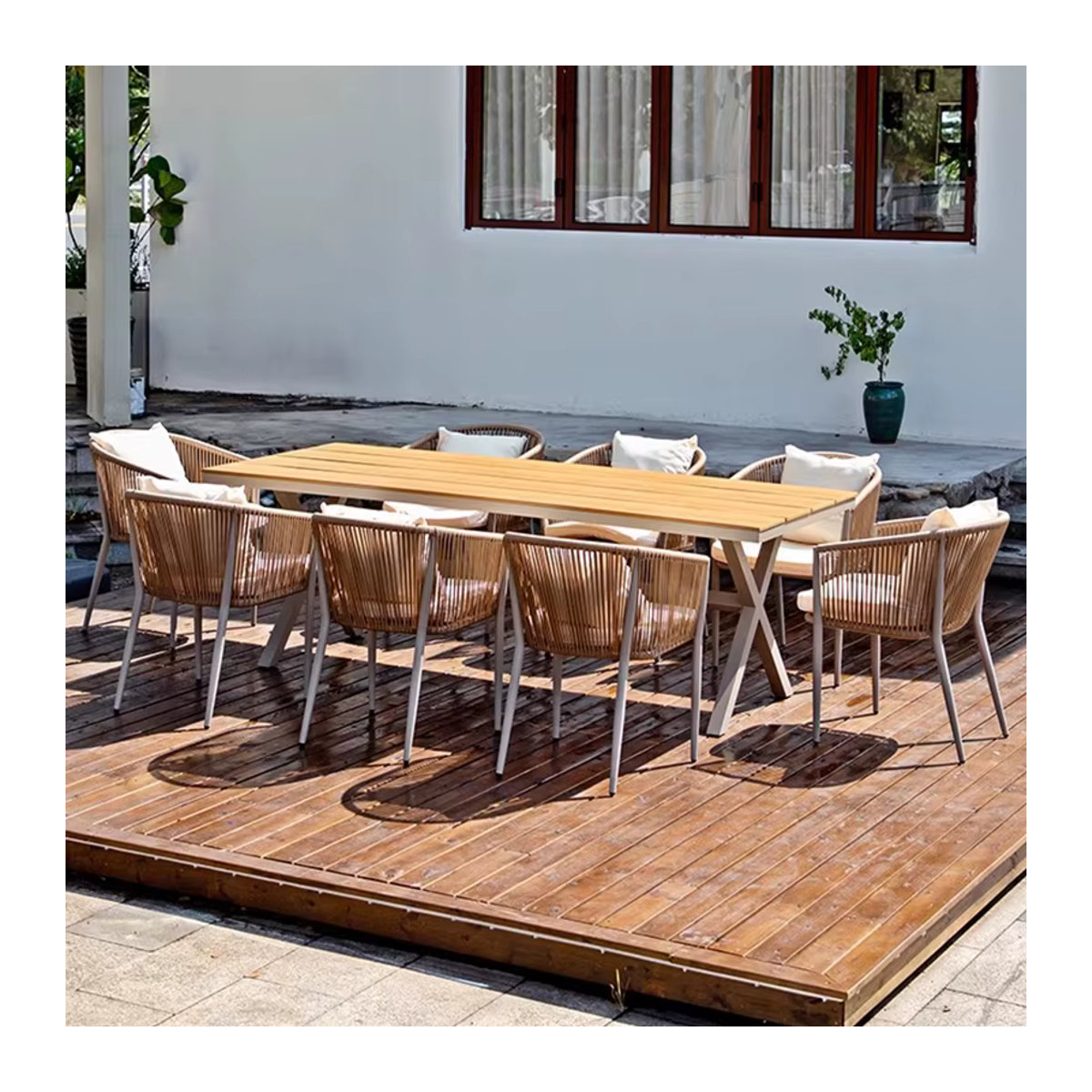 DUTRIEUX Gartenmöbel-Set aus Holz in Natur Braun für den Außenbereich - Bild 5