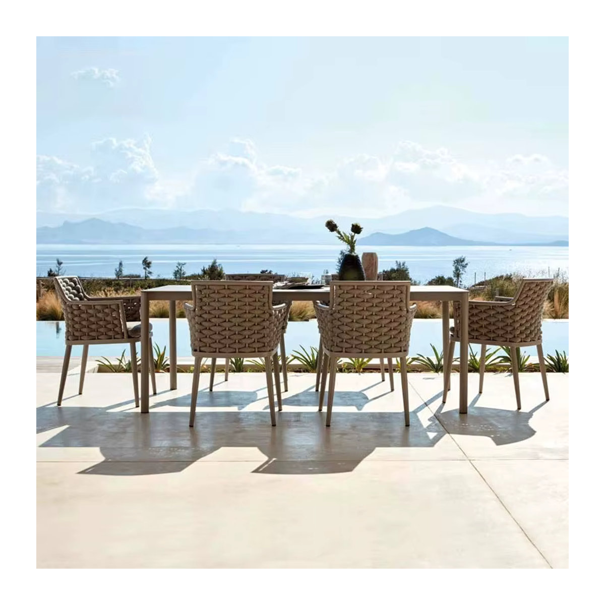 DUTRIEUX Gartenmöbel-Set aus Polyrattan in Grau mit modernem Design - Bild 2