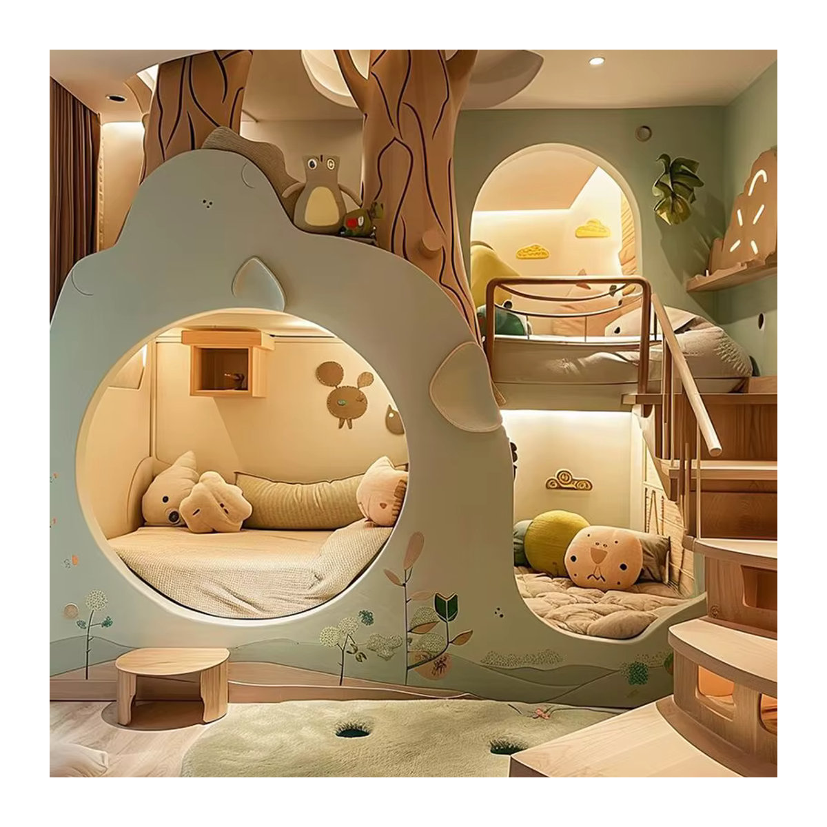 DUTRIEUX Kinderbett aus Holz im modernen Loft-Design in Grün - Bild 2
