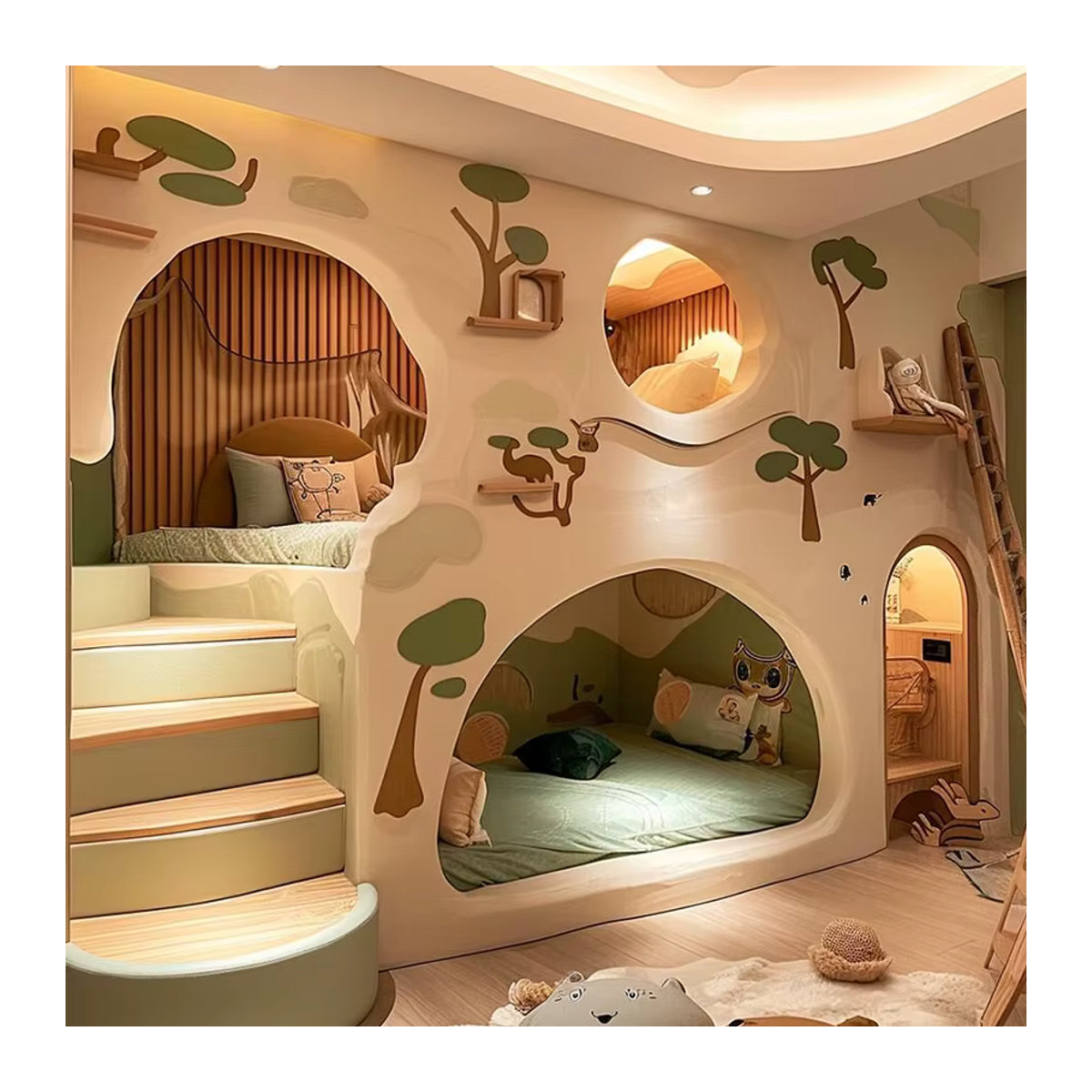 DUTRIEUX Kinderbett aus Holz im modernen Loft-Design in Grün - Bild 3