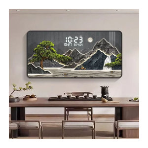 DUTRIEUX Moderne Digitale Wanduhr mit Datumsanzeige in Abstraktem Design für Wohnzimmer und Schlafzimmer, Mehrfarbig