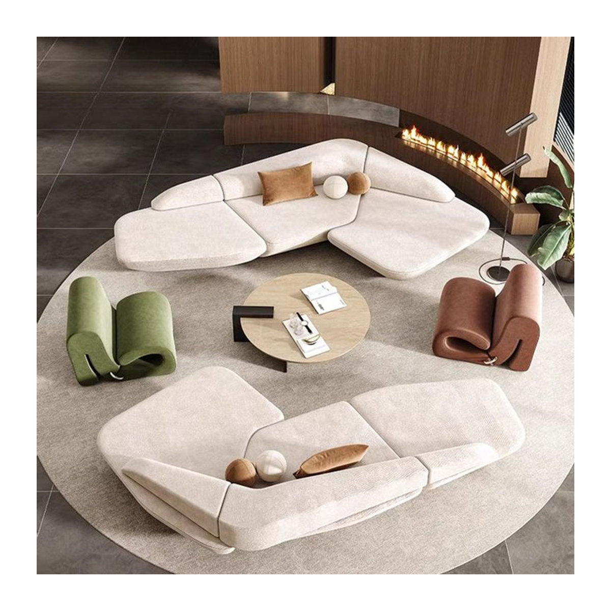 DUTRIEUX Modernes Ecksofa aus Stoff in Beige - Bild 1