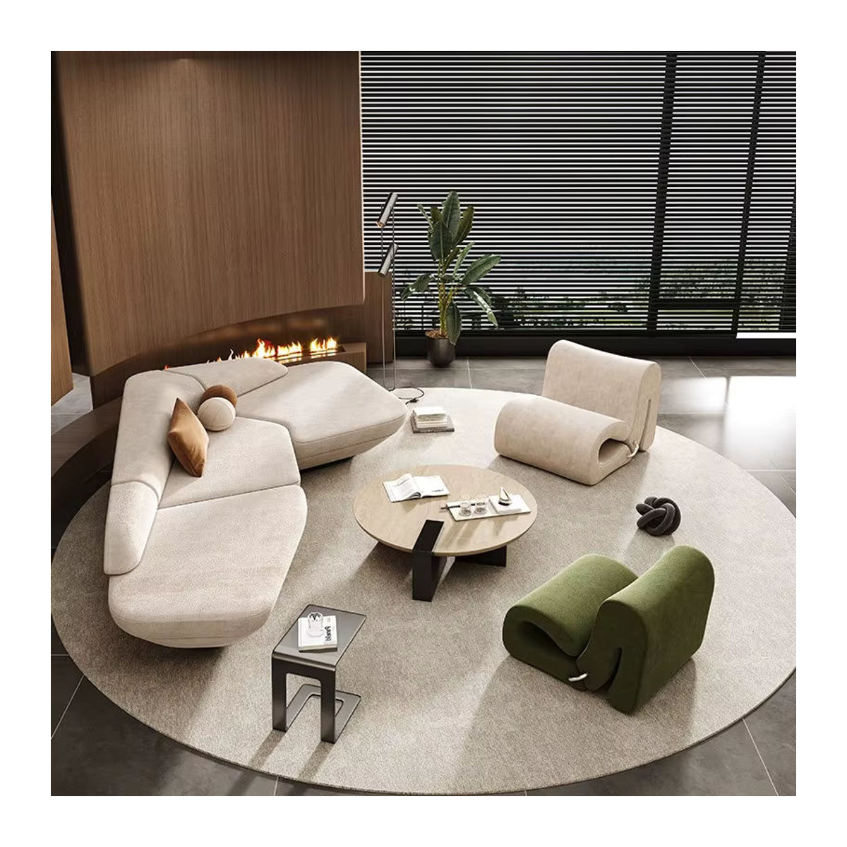 DUTRIEUX Modernes Ecksofa aus Stoff in Beige - Bild 2