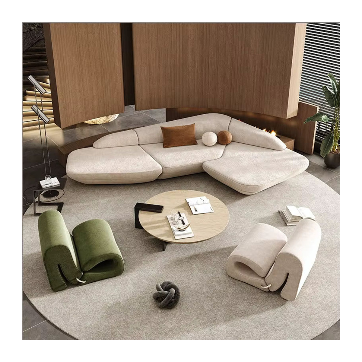 DUTRIEUX Modernes Ecksofa aus Stoff in Beige - Bild 3