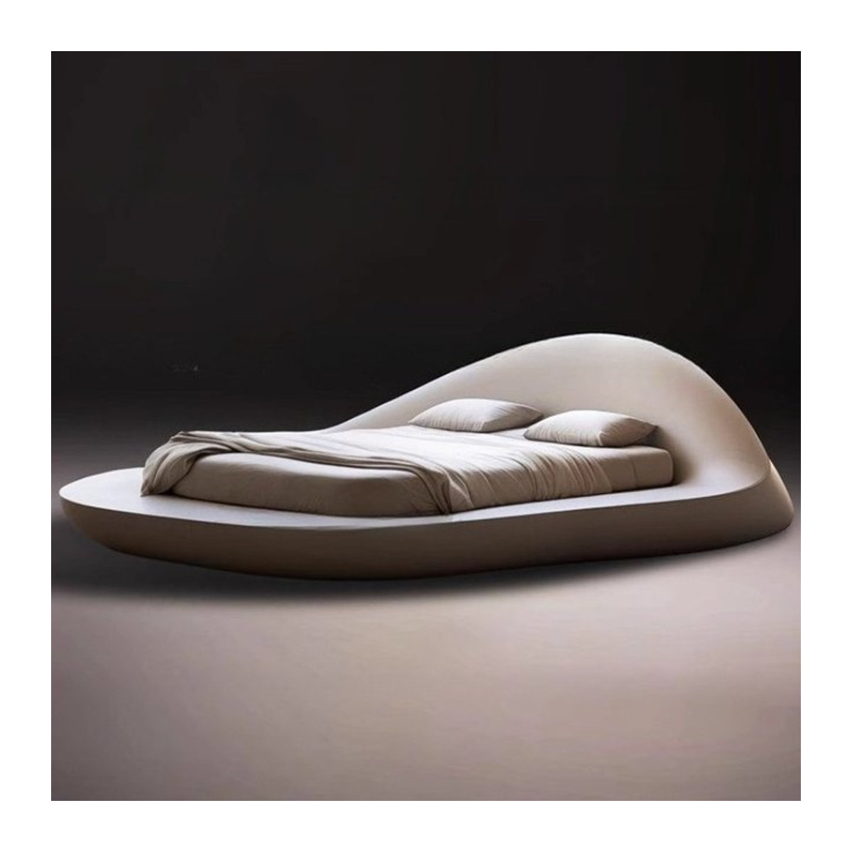 DUTRIEUX Modernes Polster-Doppelbett in Beige B/T: 180 x 200 cm - Bild 1